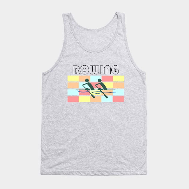 Sculling Double Rowing - Checker Color No Border Tank Top by HRA Spirit Store